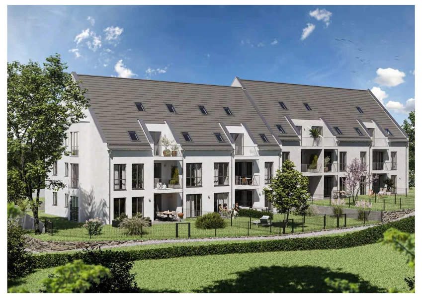 Außenansicht - Wohnung kaufen in Augsburg - 2-Zimmer-Neubau-Maisonette im Singold Quartier