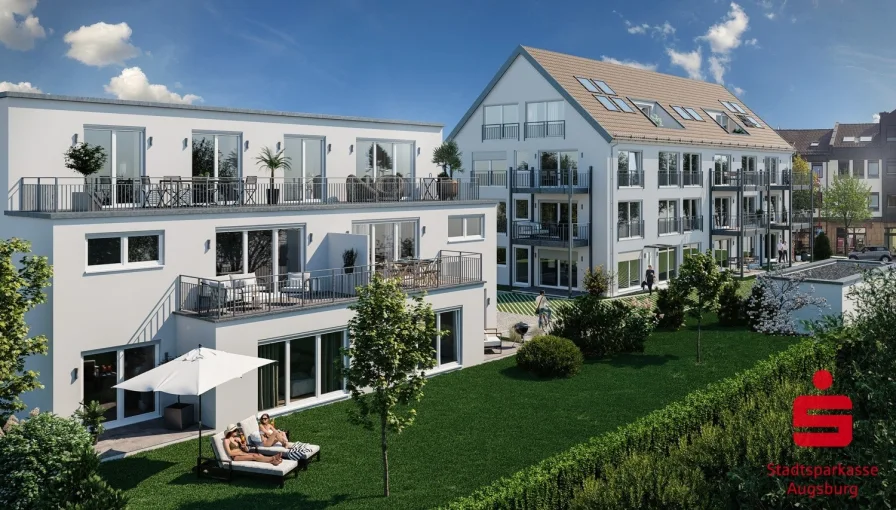 Außenansicht - Wohnung kaufen in Gersthofen - exklusive 4-Zimmer Neubauwohnung in perfekter City-Lage