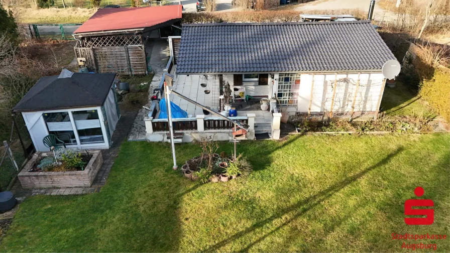 Außenasicht - Grundstück kaufen in Großaitingen - Das ideale Wochenendhaus mit 722 m² Grundstück