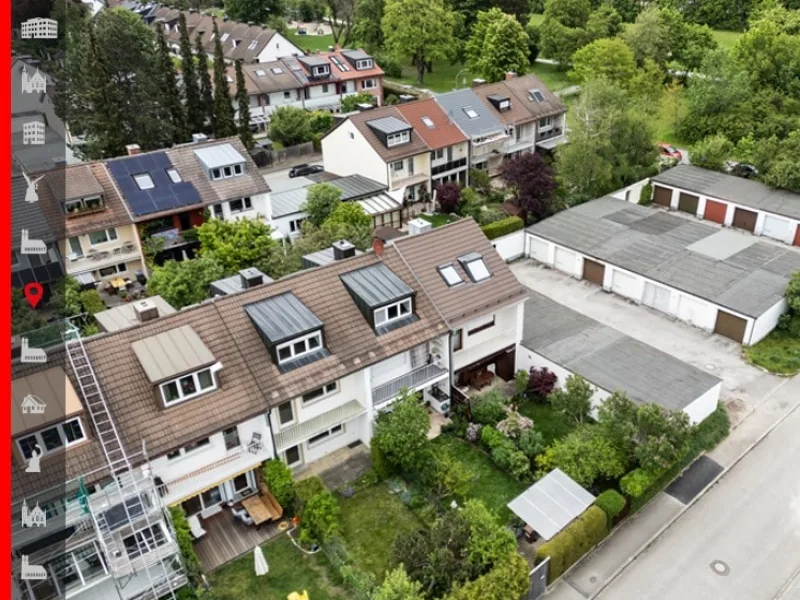 Außenansicht - Haus kaufen in München - Renovierungsbedürftiges Reihenhaus in sehr ruhiger Lage