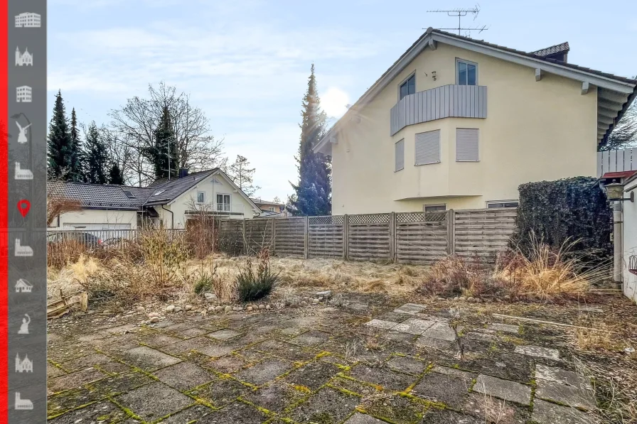 Titelbild - Grundstück kaufen in München - Sonniges Südgrundstück mit einer Baugenehmigung für zwei Doppelhaushälften in ruhiger Lage 