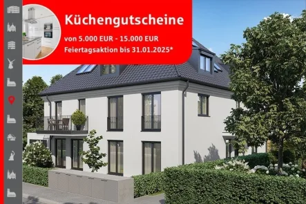 Vorderansicht Visualisierung - Haus kaufen in München - Baustart erfolgt: ruhig gelegenes Neubau-Einfamilienhaus in Aubing