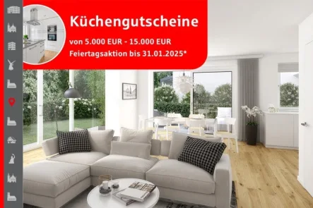 Wohnbereich Visualisierung - Haus kaufen in München - Baustart erfolgt! Neubau Einfamilienhaus mit vier Schlafzimmern