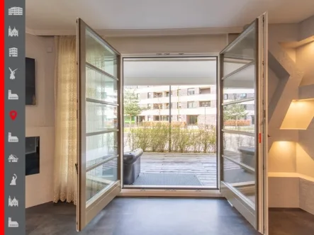 Wohnzimmer - Haus kaufen in München - Modernes & elegantes Stadthaus mit Einliegerwohnung – eine Rechnung, die aufgeht!