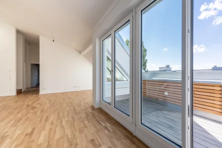 Wohnbereich I - Wohnung kaufen in München - Exklusive Neubau Dachgeschosswohnung im Herzen von München