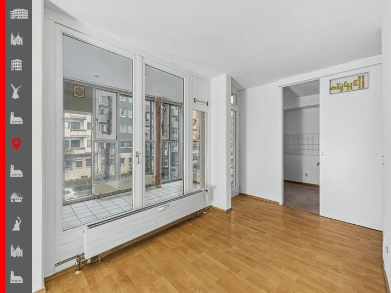 Wohnzimmer - Wohnung kaufen in München - Bezugsfreie 4-Zimmer-Wohnung mit Erbbaurecht bis 2093 nahe Giesinger Bahnhofsplatz