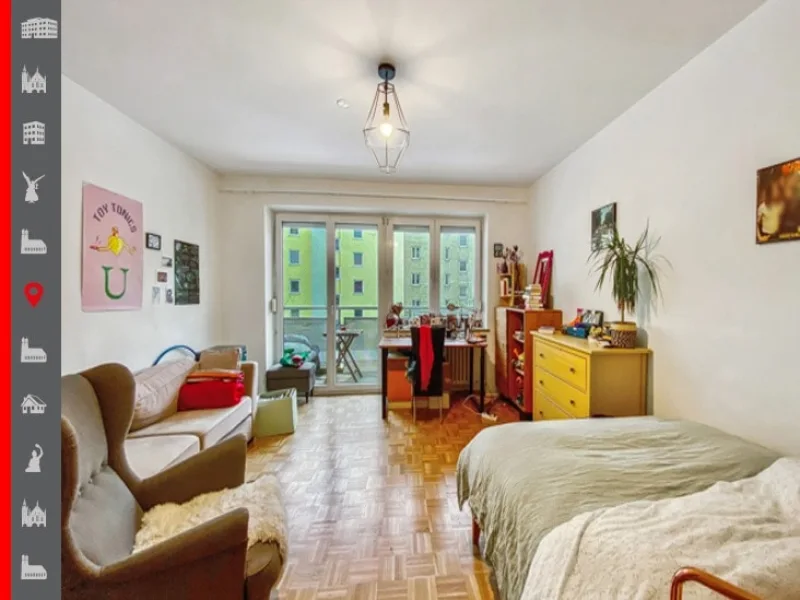 Schlafzimmer - Wohnung kaufen in München - Eigennutzung oder attraktive Kapitalanlage 3-Zimmer Wohnung mit Südbalkon