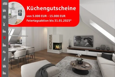 Wohnbereich Visualisierung - Wohnung kaufen in München - Terrassenwohnung mit Garten im Neubau: 2-Zimmer im EG