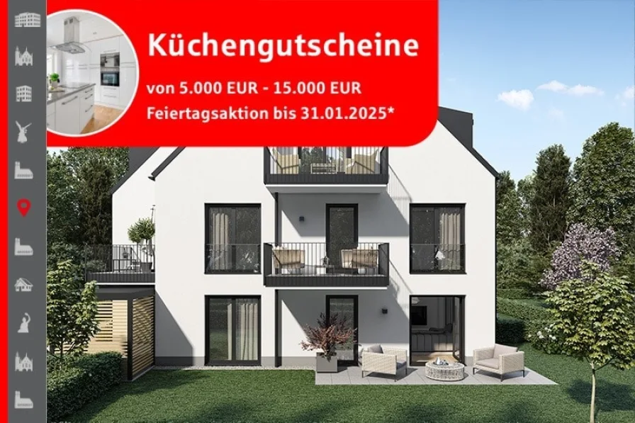 Hausansicht Visualisierung - Wohnung kaufen in München - Haus im Haus: 142m² Nutzfläche auf zwei Ebenen und Garten