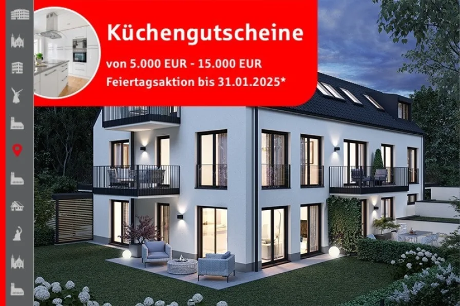 Hausansicht Visualisierung - Wohnung kaufen in München - 2-Zimmer-Wohnung mit Südbalkon: Neubau Ende 2025