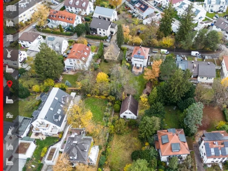 Grundstücksübersicht - Grundstück kaufen in München - Großzügiges Baugrundstück in gehobener Wohnlage - Nahe Naturschutzgebiet 