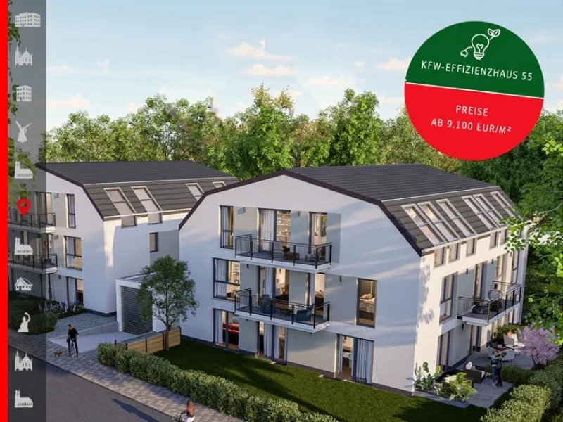 Außenansicht - Wohnung kaufen in München - 1-Zimmer-Wohnung mit Süd-West-Balkon: Neubau Ende 2025