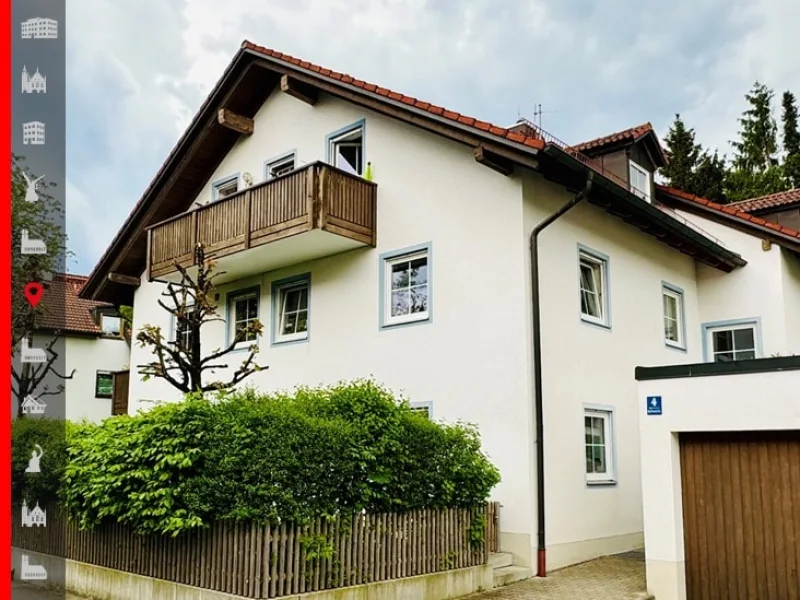 Hausansicht - Wohnung kaufen in München - Ihr neues Zuhause: Schöne 3-Zimmer-Dachgeschosswohnung mit ruhigem Balkon und S-Bahn-Nähe