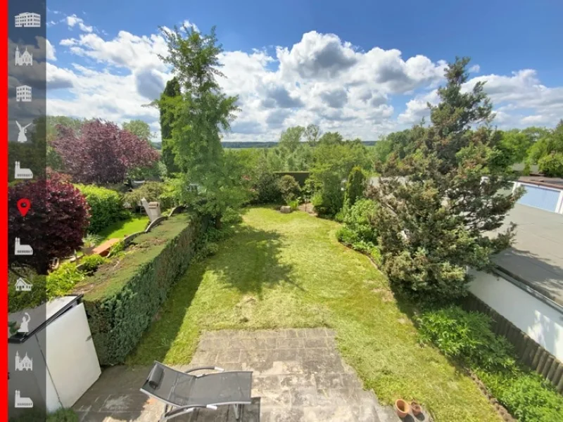 Gartenansicht - Haus mieten in Zorneding - Wohnen auf Zeit: Möbliertes Reiheneckhaus mit großem Südgarten