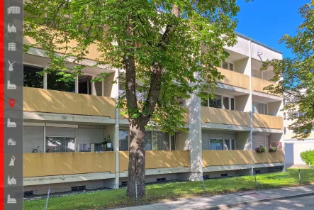 Hausansicht - Wohnung kaufen in München - Großes Appartement mit ca. 53 m² Wohnfläche, aktuell bestens vermietet, ruhig gelegen, Südbalkon