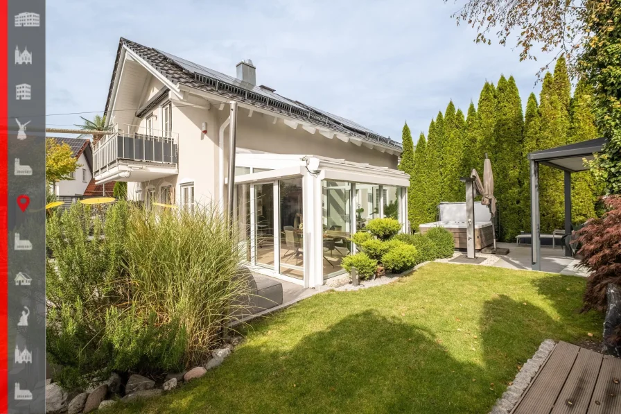 Gartenansicht - Haus kaufen in Gilching - Ein Einfamilienhaus, das keine Wünsche offen lässt 