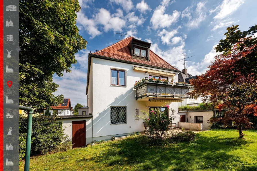 Objektansicht - Haus kaufen in München - Traumhaftes Altbau-Einfamilienhaus mit drei separaten Einheiten und großem Potenzial in ruhiger Lage