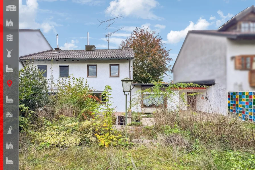 Hausansicht - Grundstück kaufen in München - Baulücke für ein neues Reihenhaus auf sonnigem Südgrundstück in ruhiger Lage