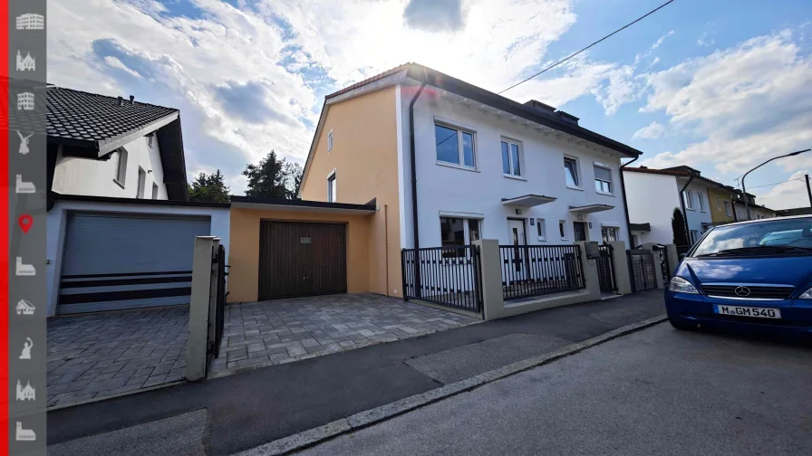 Aussenansicht - Haus mieten in München - Frisch sanierte Doppelhaushälfte mit großem Garten in ruhiger Lage!