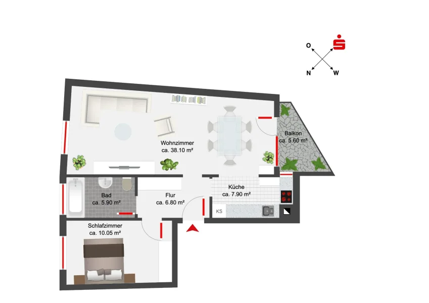 Zentrale, gemütliche 2-Zimmer-Wohnung mit Balkon Dokument1.jpg