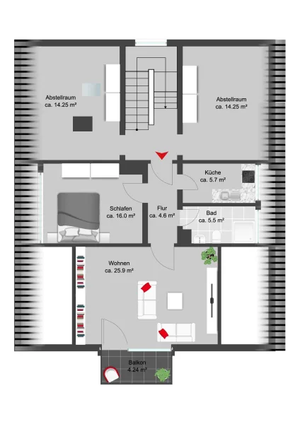 Wohnung 1 Dachgeschoss