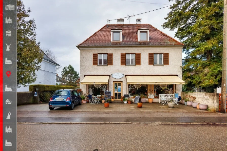 Hausansicht - Büro/Praxis kaufen in München - Charmantes Wohn- und Geschäftshaus mit Café – für Visionäre mit Herz und Kreativität, in S-Bahn Nähe