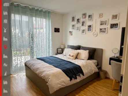 Schlafzimmer - Wohnung mieten in München, Trudering-Riem - Moderne 3-Zimmer-Wohnung mit eigenem Garten