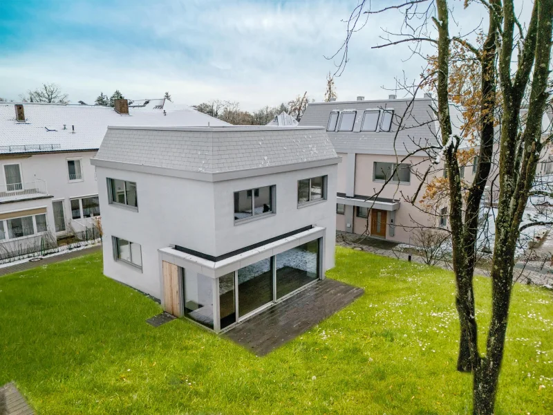 Drohnenaufsicht - Zinshaus/Renditeobjekt kaufen in Neubiberg - Außergewöhnlich und modern - exklusives Einfamilienhaus mit Dachgarten in Toplage!