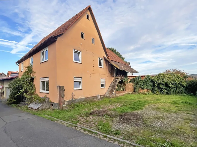 Außenansicht mit Garten - Haus kaufen in Mönchberg - Ein-/Zweifamilienhaus in Mönchberg