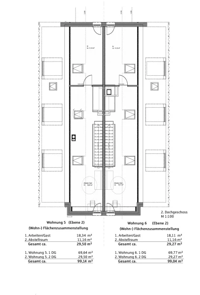 Grundriss Wohnung 5 links 2 Ebene