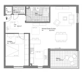 Grundriss Wohnung 7 als 2-Zi.-Variante