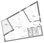 Alternative Grundrissvariante als 2-Zi.-Wohnung