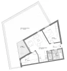 Grundriss als 3-Zi.-Variante Wohnung 1