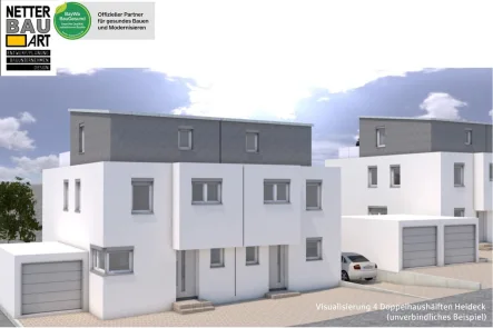 Ansicht Haus 1+2 - Haus kaufen in Heideck - NEUBAU von 4 attraktiven Doppelhaushälften