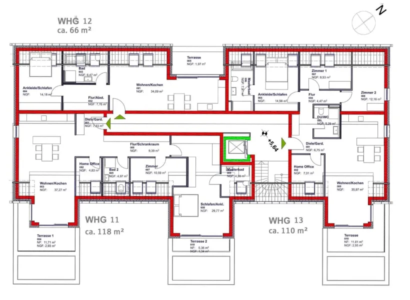 Wohnhaus: Grundrissplan 2. Obergeschoss