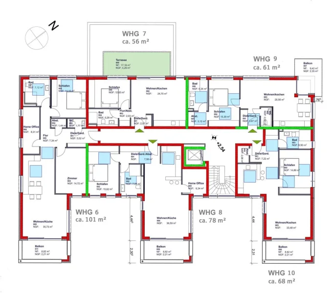 Wohnhaus: Grundrissplan 1. Obergeschoss