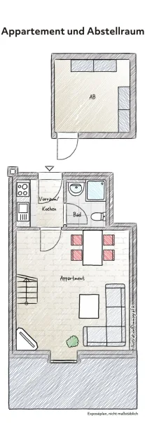 Appartement und Abstellraum