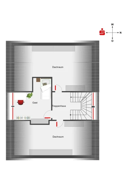 Grundriss Dachgeschoss - Haus 17