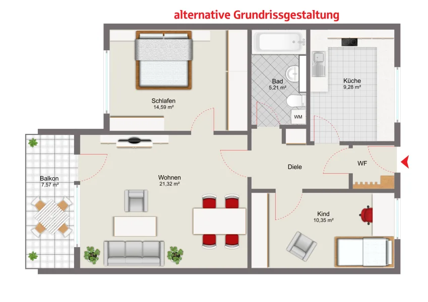 Grundriss alternative Gestaltung