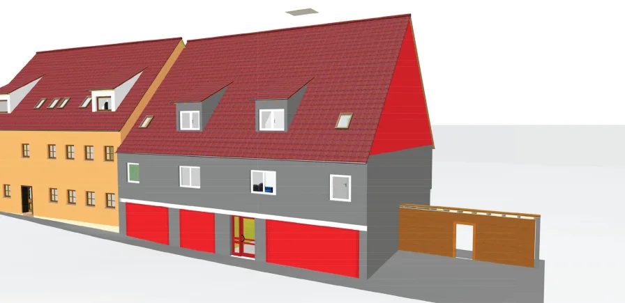 3D-Ansicht Straßenseite - Wohnung kaufen in Feuchtwangen - Hochwertige Neubauwohnungen zum Selbstbezug oder zur Kapitalanlage