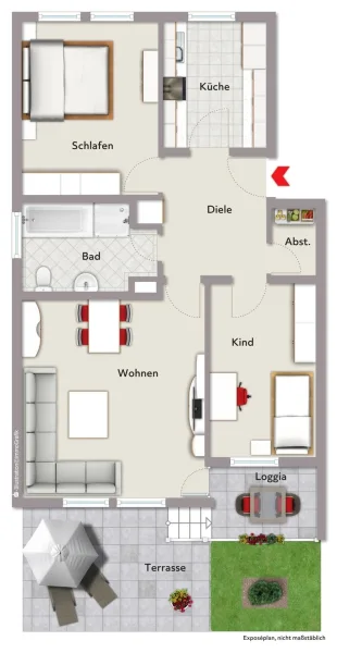 Grundriss 3-ZImmer-Wohnung