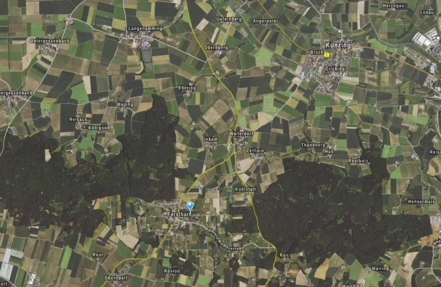 Luftbild mit Umgebungskarte