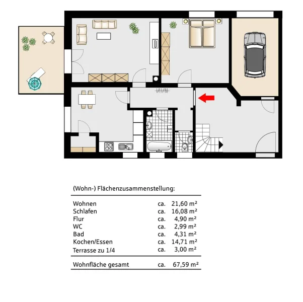 Grundriss Erdgeschosswohnung