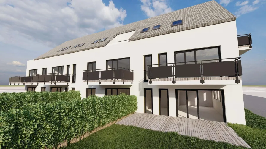 Haus1-Westansicht - Wohnung kaufen in Saal - "Zum Postillion" Neubauwohnungen in Saal/Donau - mit Wärmepumpe, PV-Anlage u. Batteriespeicher!