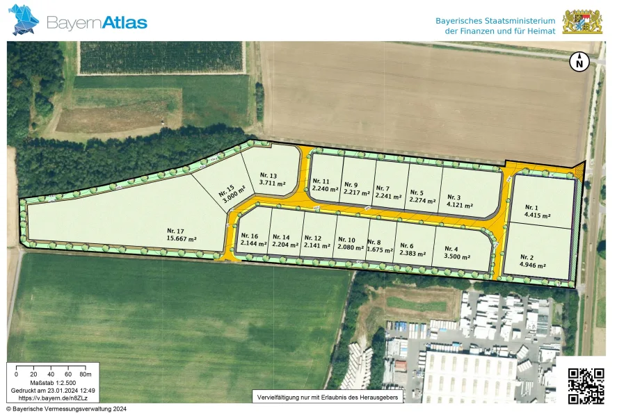 Luftbild - Grundstück kaufen in Mainburg - Grundstücke für Gewerbe im Norden von Mainburg zu verkaufen !!!