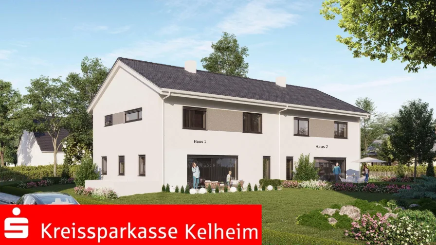 Außenvisualisierung - Haus kaufen in Mindelstetten - Neubau von 2 Doppelhaushälften in Mindelstetten