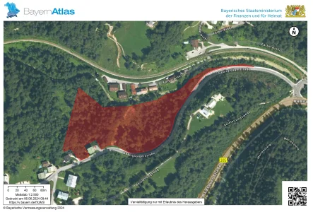 Draufsicht - Grundstück kaufen in Bischofswiesen - Wunderschönes Waldgrundstück zu Verkaufen - 27.814 m² Steilhang mit Gemischtem Bestand