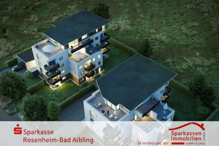 Visualisierung Luftbild - Wohnung kaufen in Kolbermoor - Wohnen an der Mangfall!