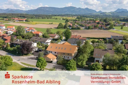 Visualisierung Luftbild - Wohnung kaufen in Riedering - Haus im Haus!