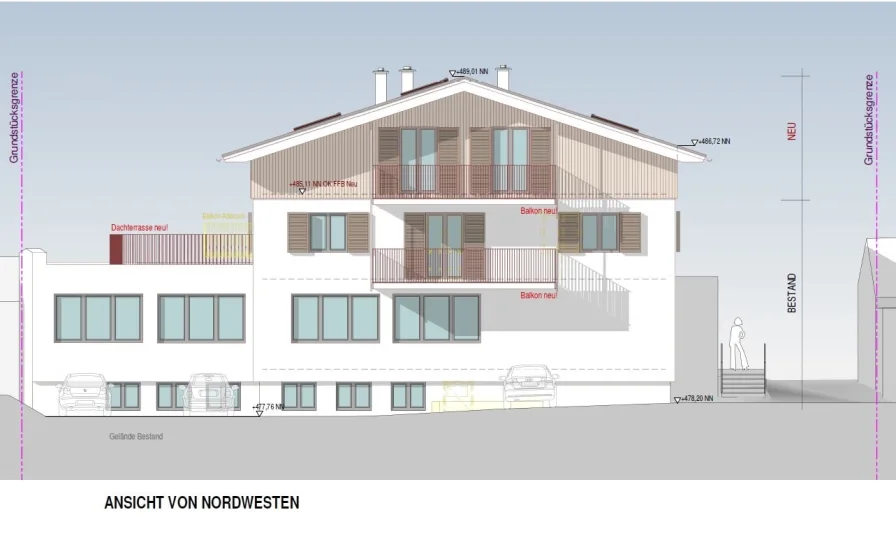 Ausbaukonzept Ansicht Nordwest